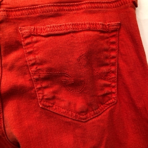 AG Adriano Goldschmied Super Skinny Legging Santa Fe Embroidered Orange Jeans 25 - Picture 5 of 15